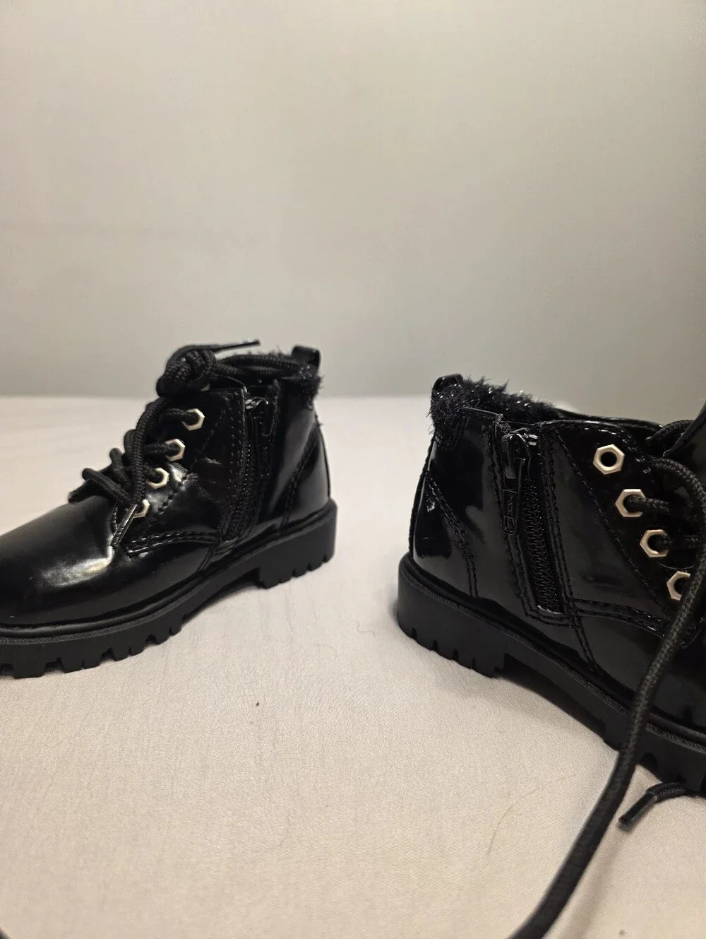 Faux Leather Fur Lined Boots Toddler Shoes